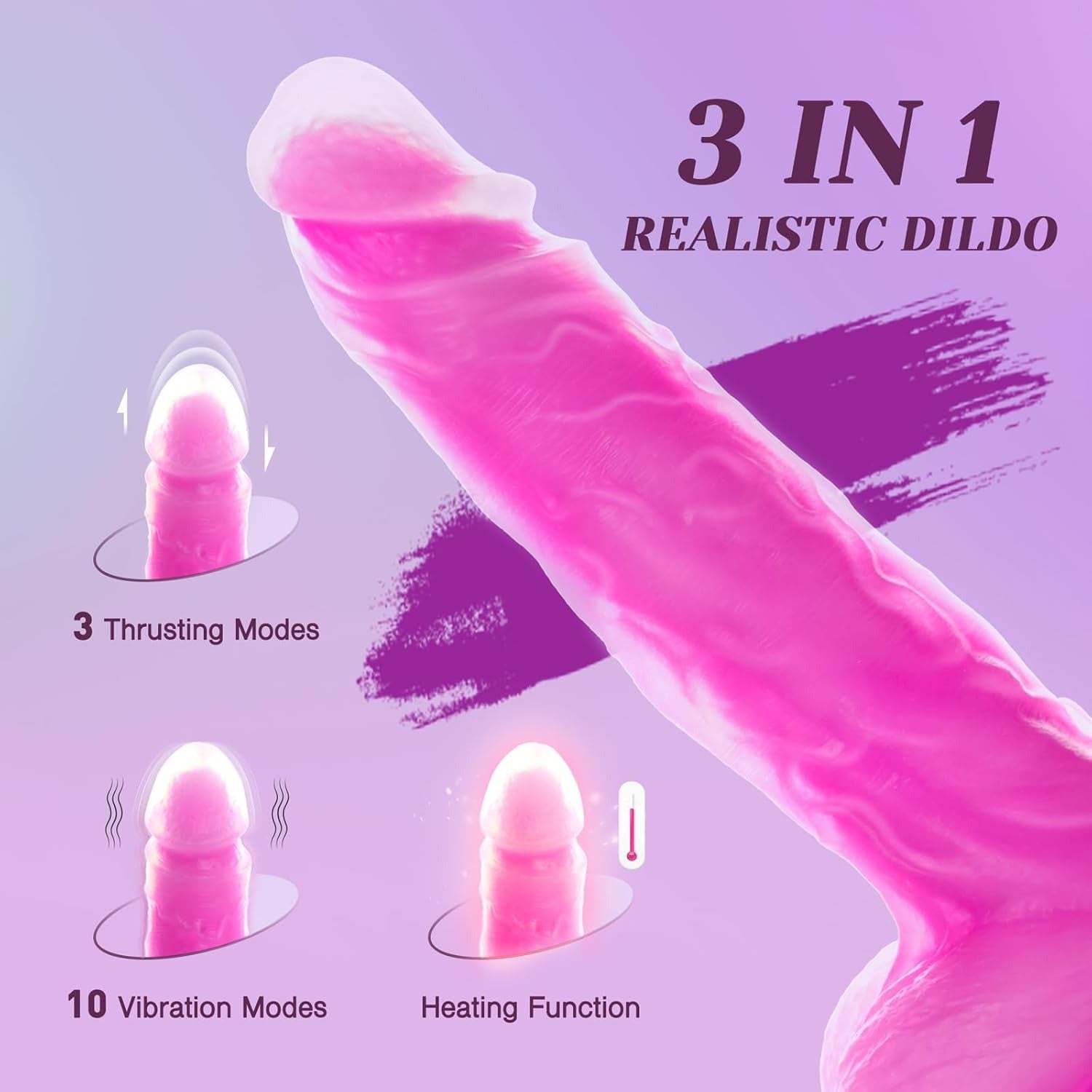 Thrusting & Vibrating Silicone Dildo - Lesme Vibe