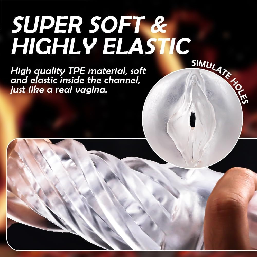 7.5“ Transparent Manual Sucking Pocket Pussy