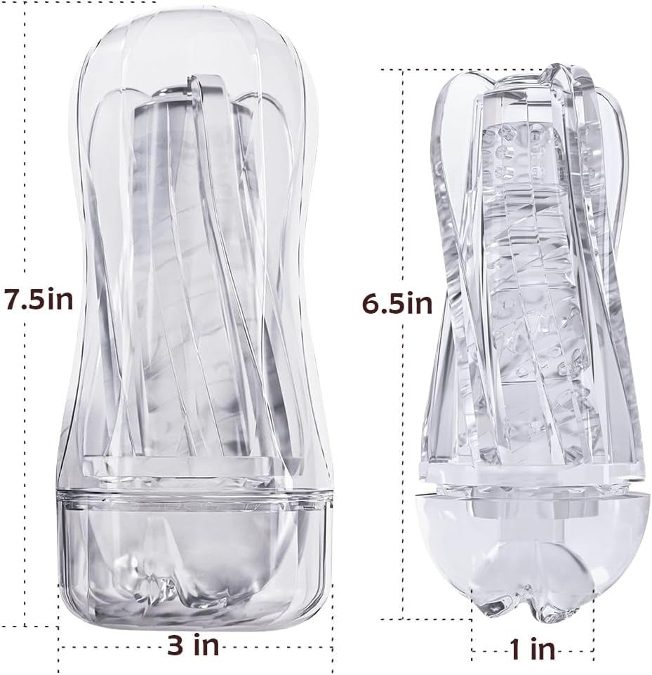 7.5“ Transparent Manual Sucking Pocket Pussy