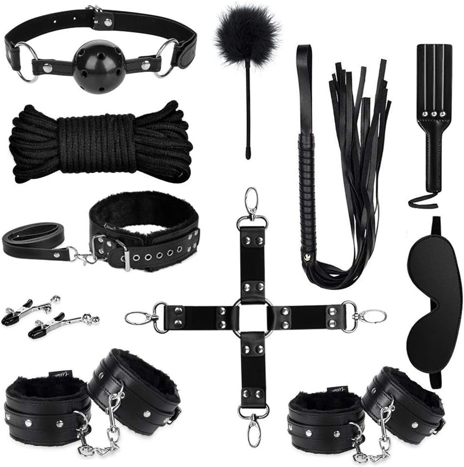 11 Pcs BDSM Leather Bondage Sets - Lesme Vibe