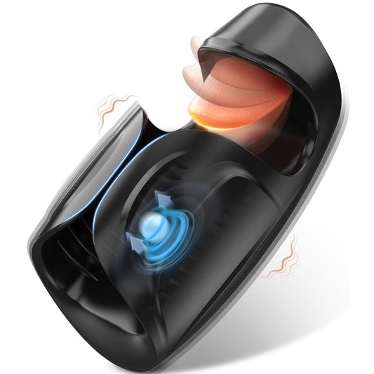 Tongue-Licking & Tapping & Vibrating Masturbator