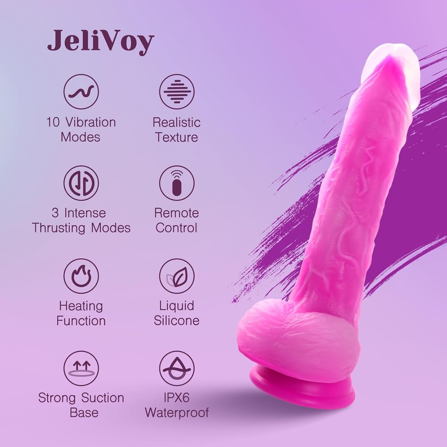 Thrusting & Vibrating Silicone Dildo - Lesme Vibe